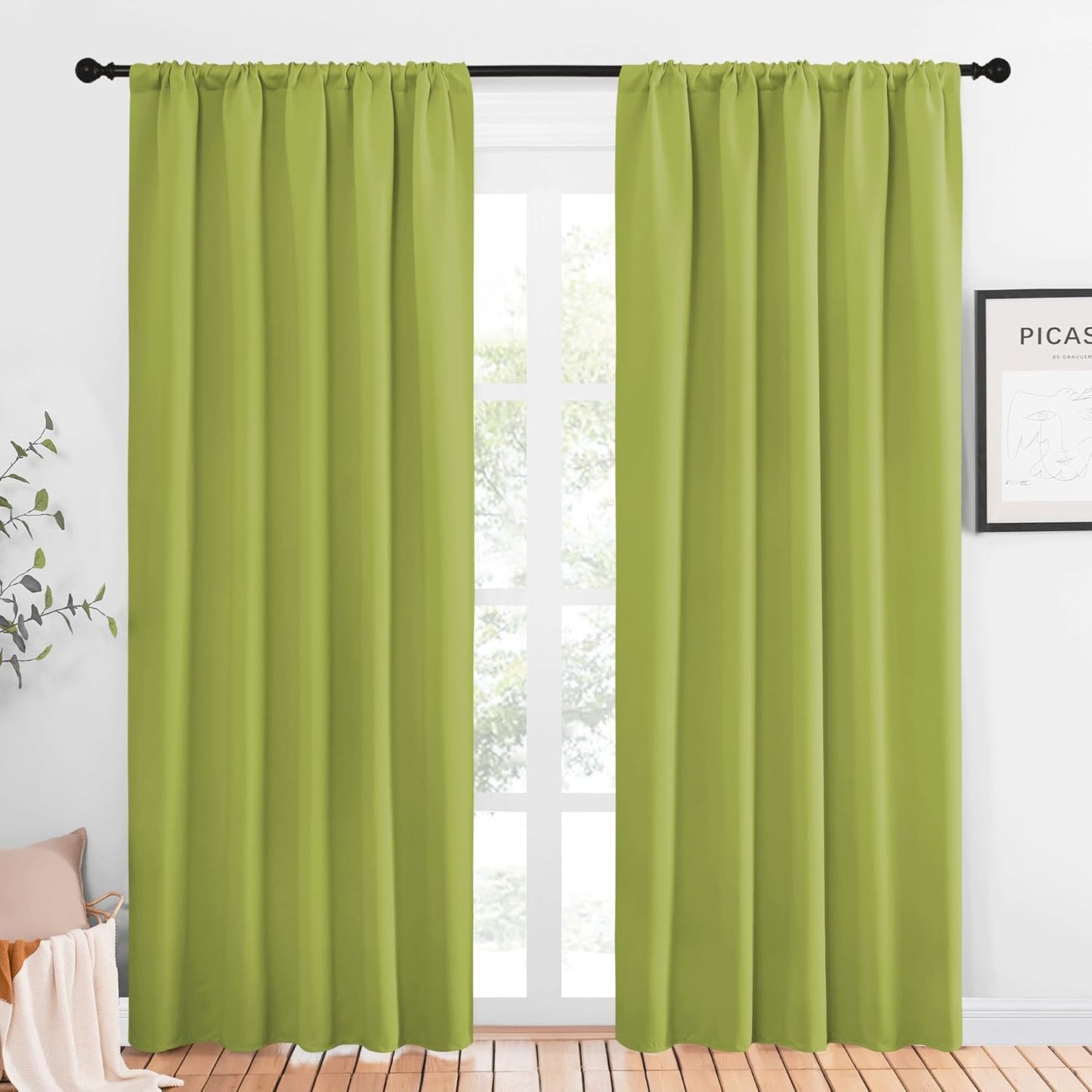 NICETOWN Blackout Drapes in Fresh Green for Living Room