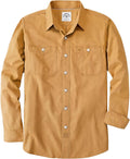 Dubinik Chambray Shirt Men Long Sleeve Button-Down - Durable Casual