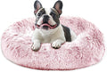 Large Calming Dog Bed 36in Smoke Pink - Donut Cuddler for Anxiety