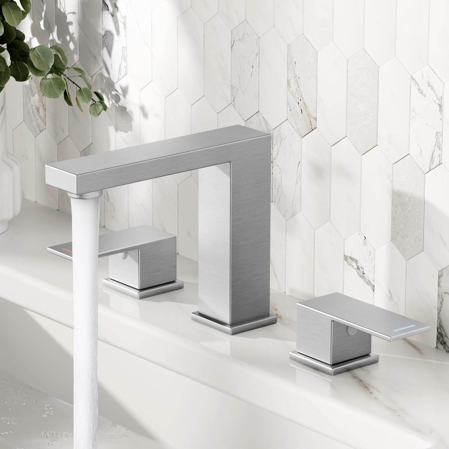 KES Bathroom Sink Faucet 8-Inch Widespread for Modern Vanities
