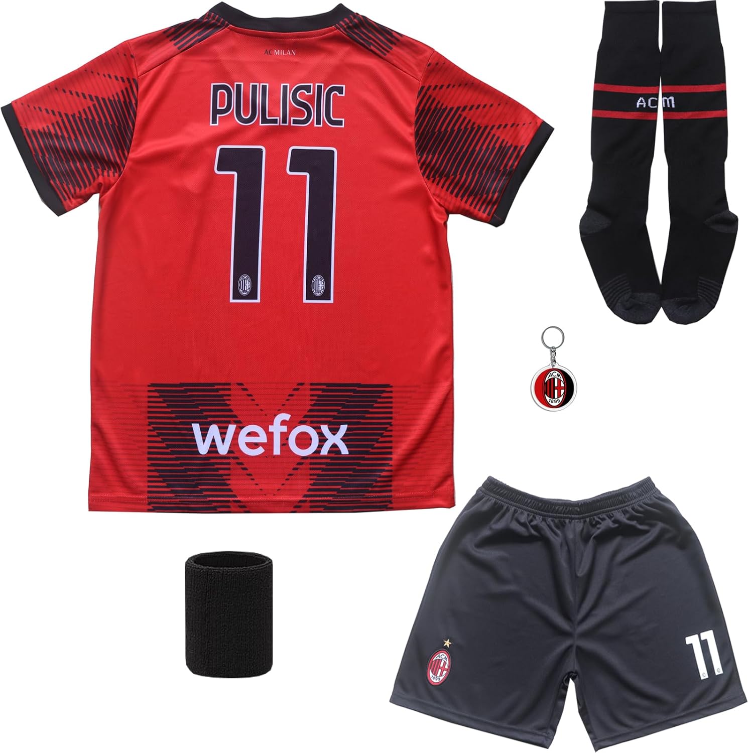 Youth Sportswear Milan Christian Pulisic 11 Kids Soccer Set