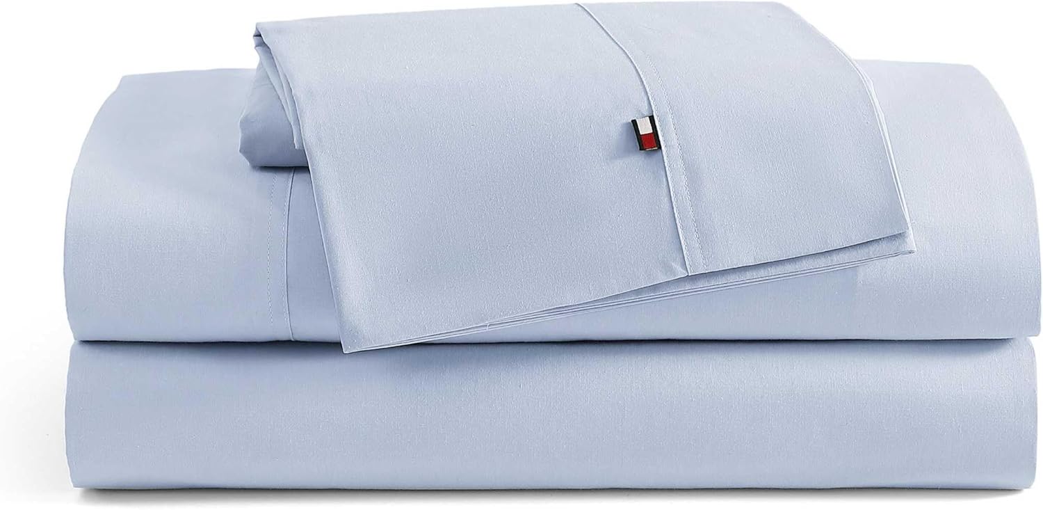 Tommy Hilfiger Cotton Percale Sheet Set for King Size Beds