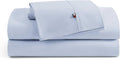 Blue Twin XL Cotton Percale Sheet Set - Crisp Breathable Bedding