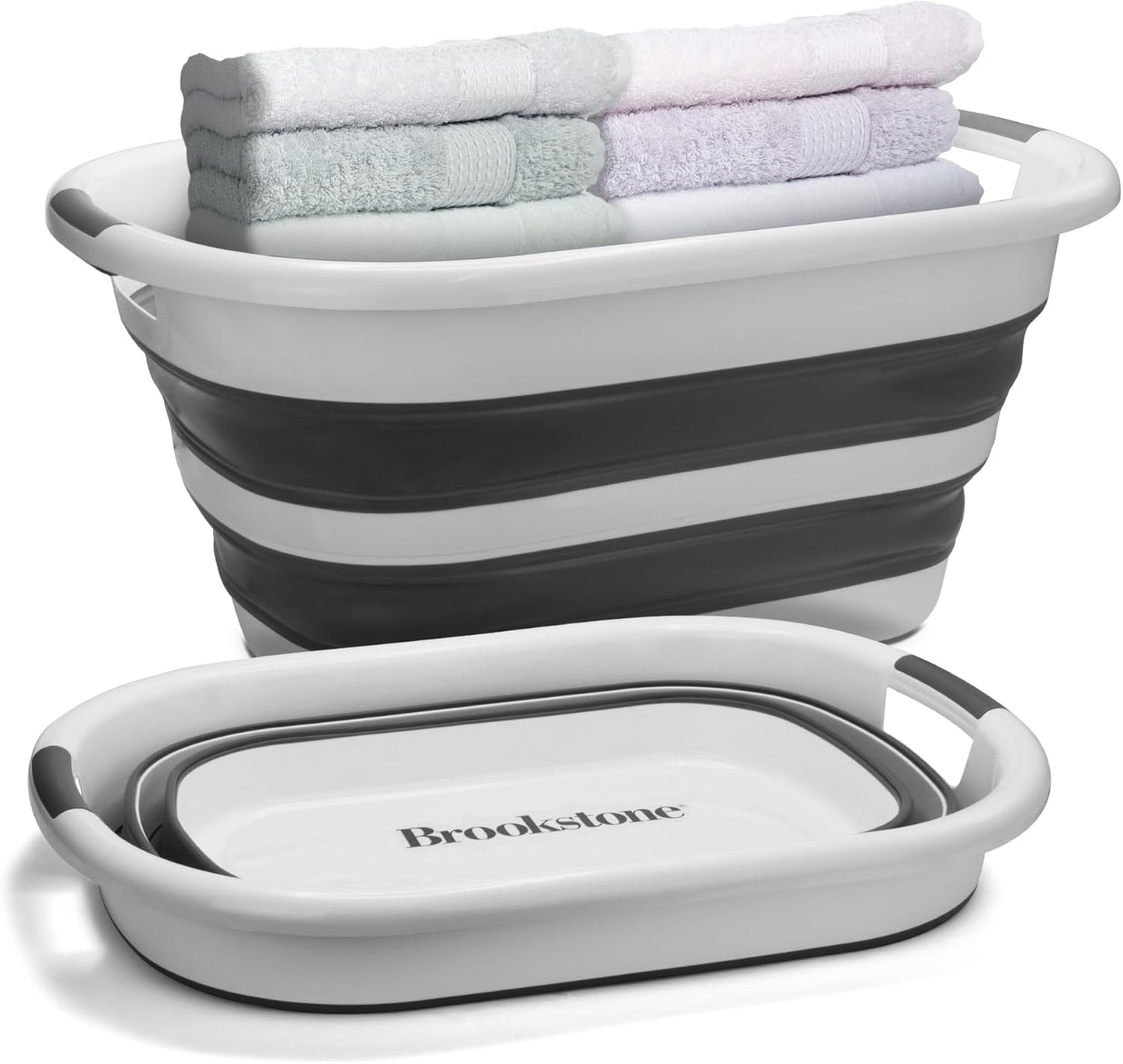 Large Collapsible Laundry Basket with Non-Slip Grip Handles