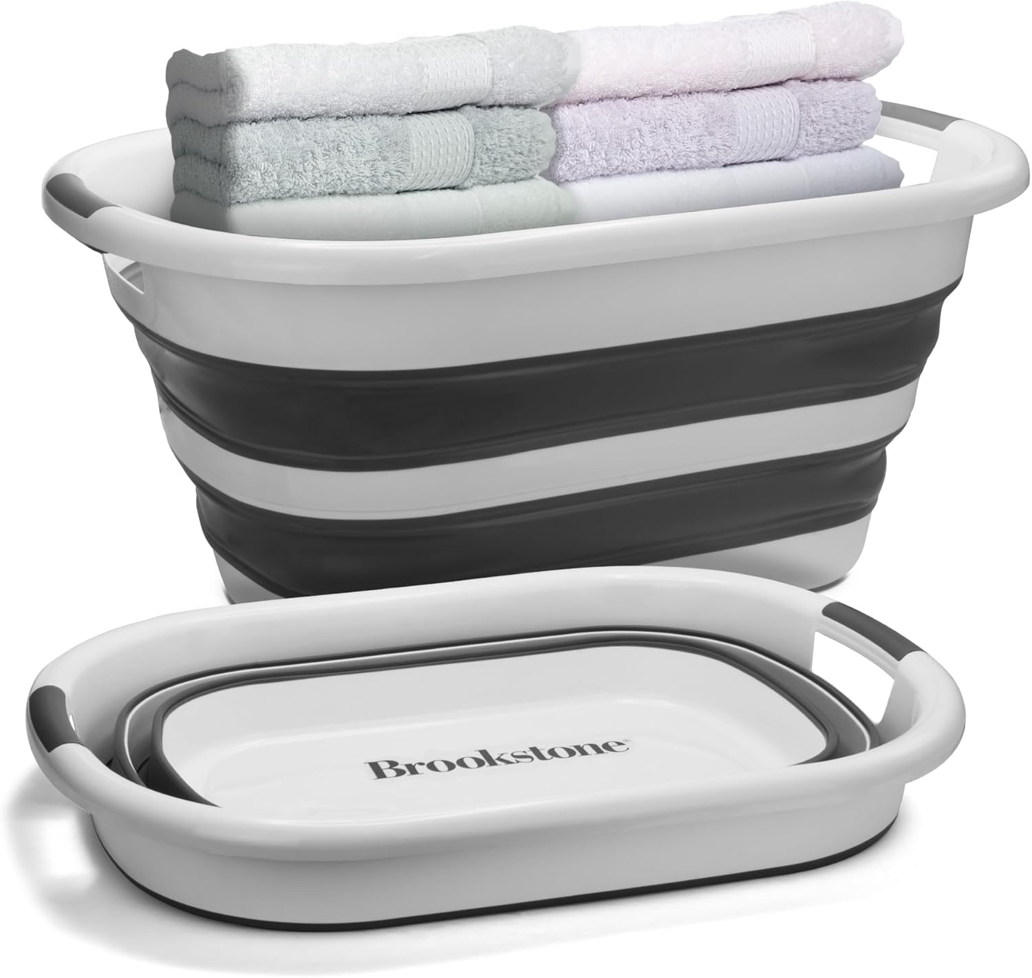 Large Collapsible Laundry Basket with Non-Slip Grip Handles