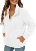 VVK Women's Faux Shearling Shaggy Full Zip Jacket - Warm Plush Coat