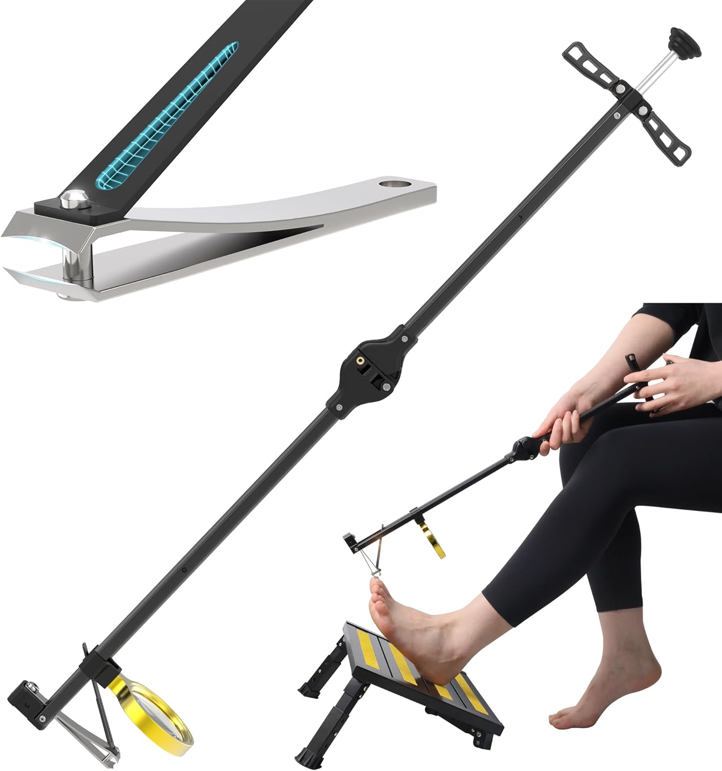Foldable Extended Long Handle Toenail Clippers for Seniors