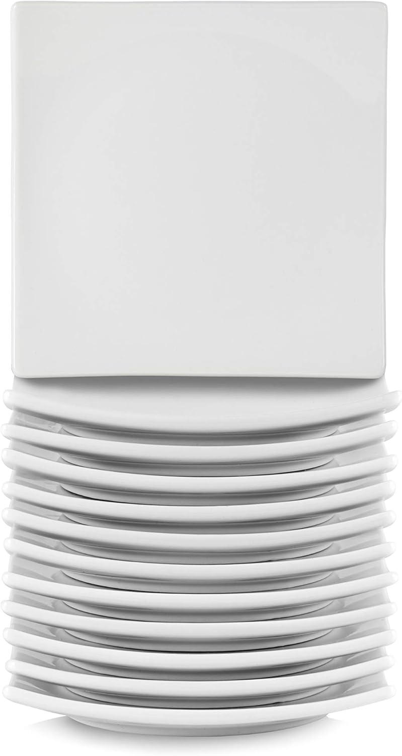 10 Strawberry Street 6in Square Coupe Appetizer Plates Set of 12