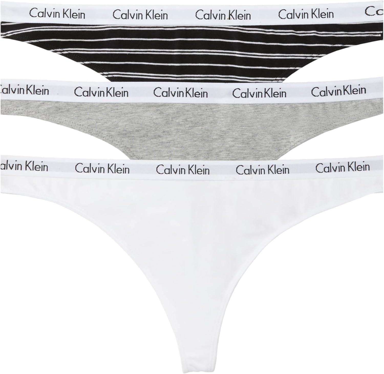 Calvin Klein Carousel Logo Cotton Stretch Thong Panties Multipack