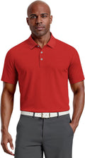PGA Tour Airflux Solid Mesh Golf Polo Shirt - Cool, Dry Comfort