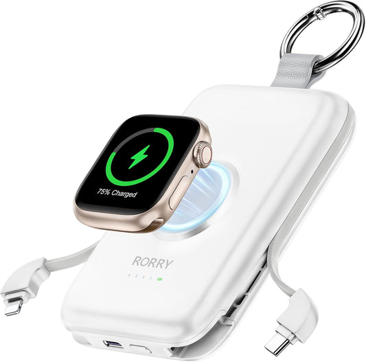 RORRY 10000mAh PD Fast Charger with Built-in Cables