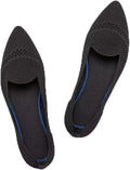 Women's Pointy Toe Knit Loafer Flats - Comfortable Slip On Work Shoe