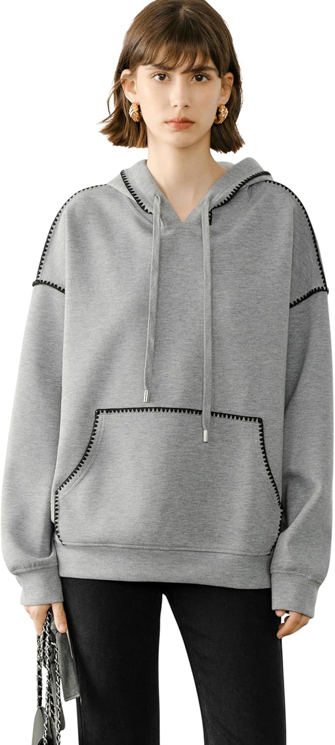 Cosy Wave Trim Hoodie for Women by CyperRiver