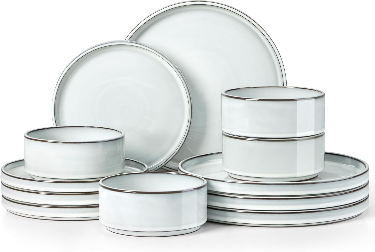 Herogo Stoneware Dinnerware Set for 4 with Rustic Terracotta