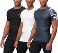 DEVOPS 3 Pack Men's Athletic Compression Shirts - Breathable