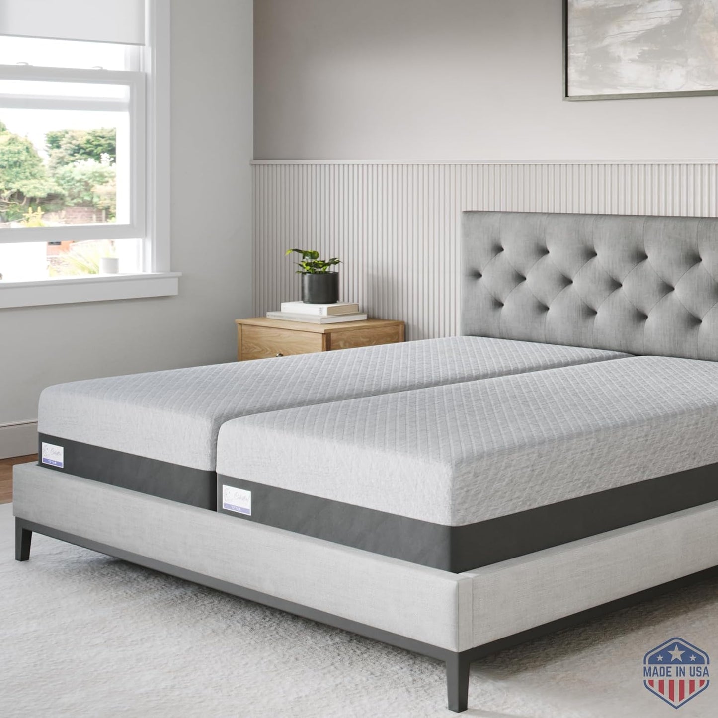 Gel Memory Foam Mattress in a Box - 8 inch Firm Split King