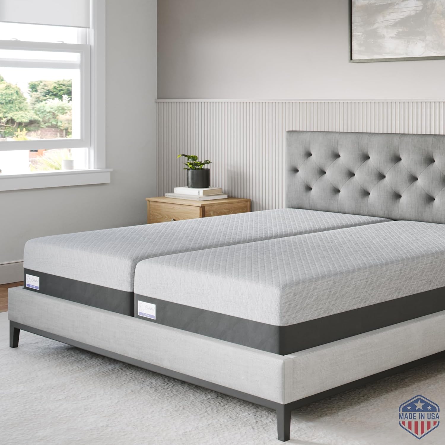 Gel Memory Foam Mattress in a Box - 8 inch Firm Split King