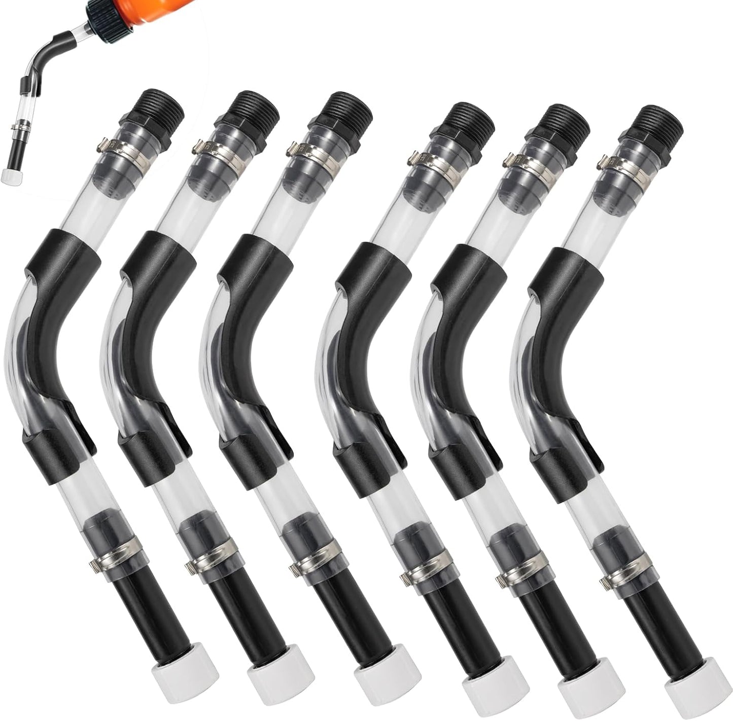 6 Set Gas Can Hose for Racing Fuel Jug with Bender and Spouts