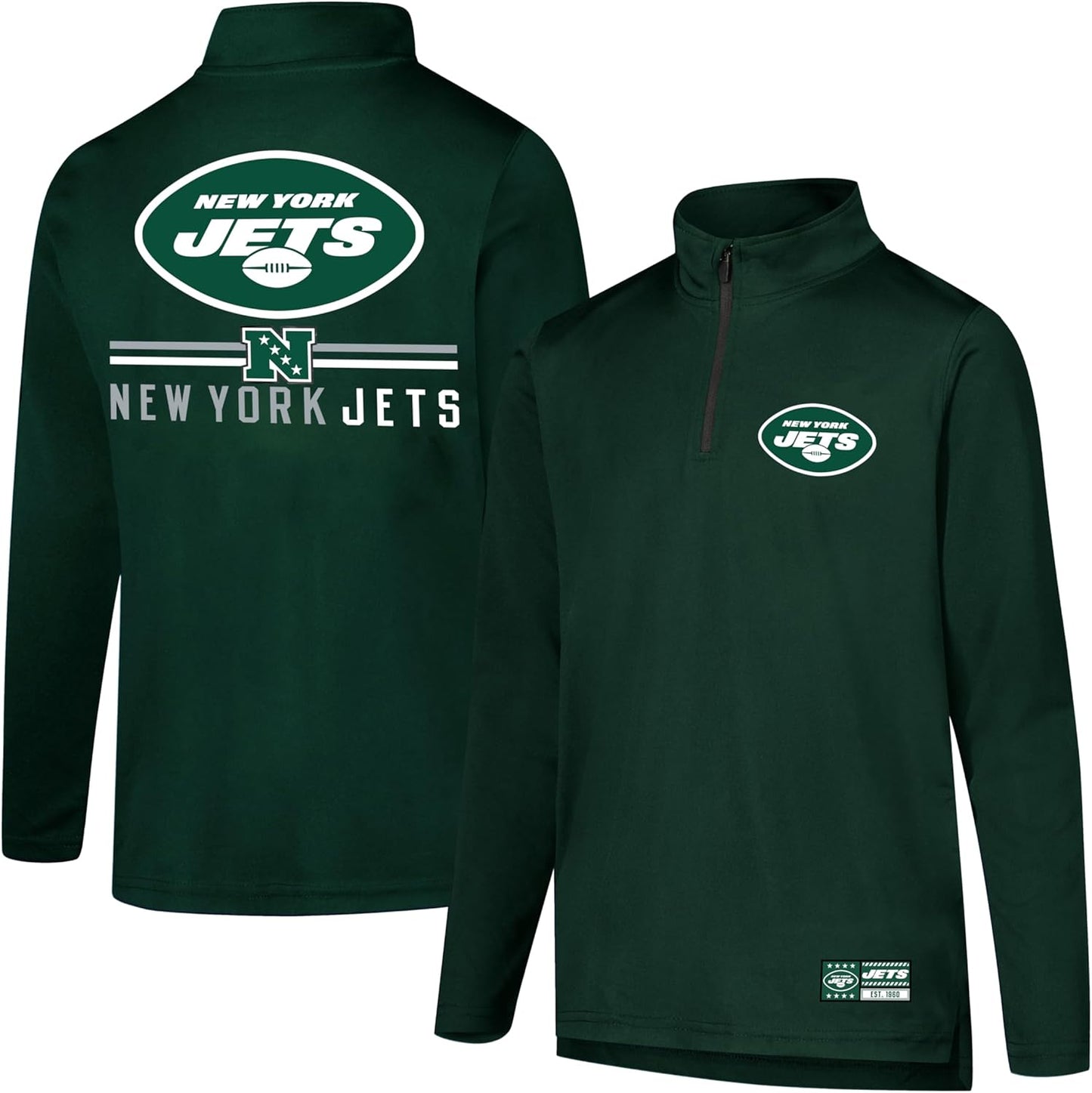 Ultra Game Youth NFL Official Super Soft Quarter Zip T-Shirt