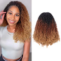 Yanky Twist Crochet Hair 14 in 8 Packs - Fluffy Pre-Looped Ombre Brown