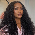 V Part Wig Human Hair Water Wave 20in U Part - Natural Wear