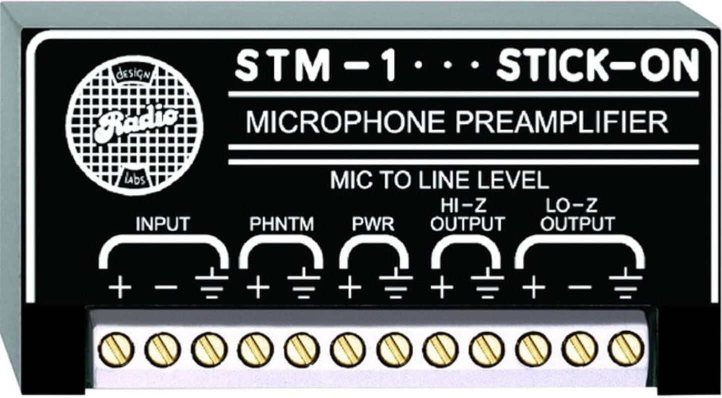 RDL STM-1 Stick-On Microphone Preamplifier for Quality Sound