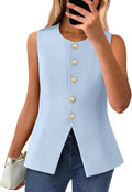 Sleeveless Blazer Vest For Women - Dressy Work & Casual Layering
