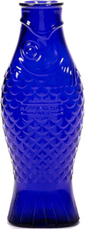 Glass Water Pitcher Fish & Fish by Paola Navone - Cobalt 28.74 fl oz
