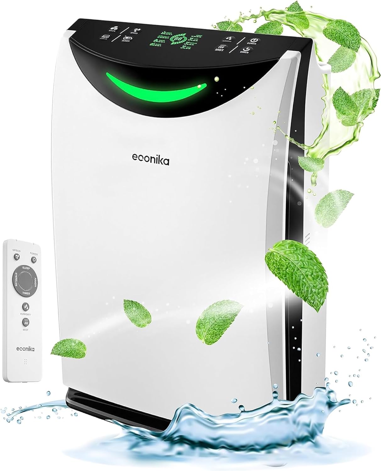 Econika 4-in-1 Air Purifier & Humidifier Combo - Whole House Coverage