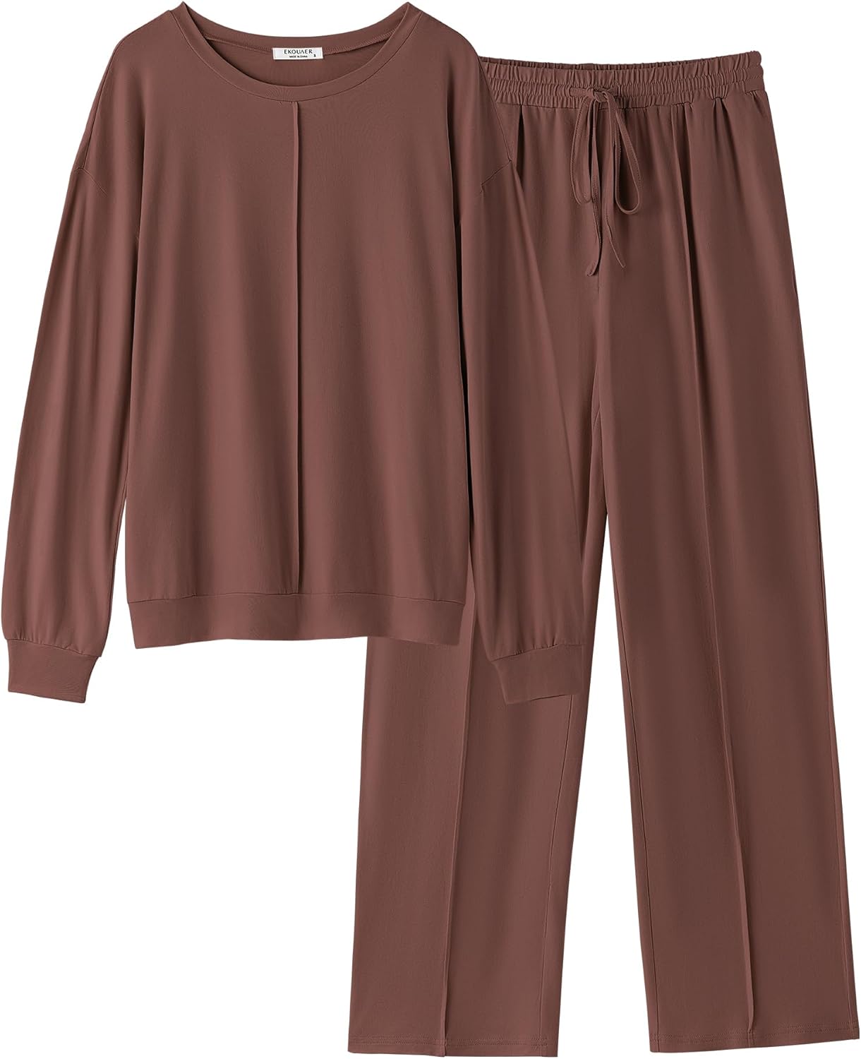 Ekouaer Pajama Sets for Women Cozy Long Sleeve Sleepwear