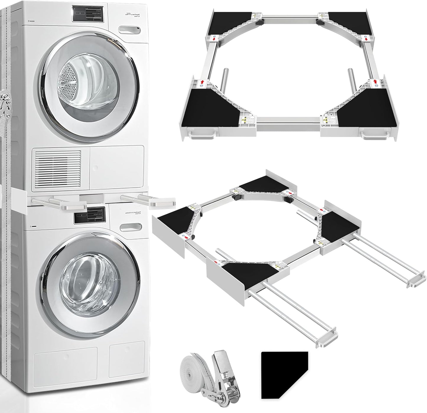 Universal Washer and Dryer Stacking Kit with Pull-Out Rack