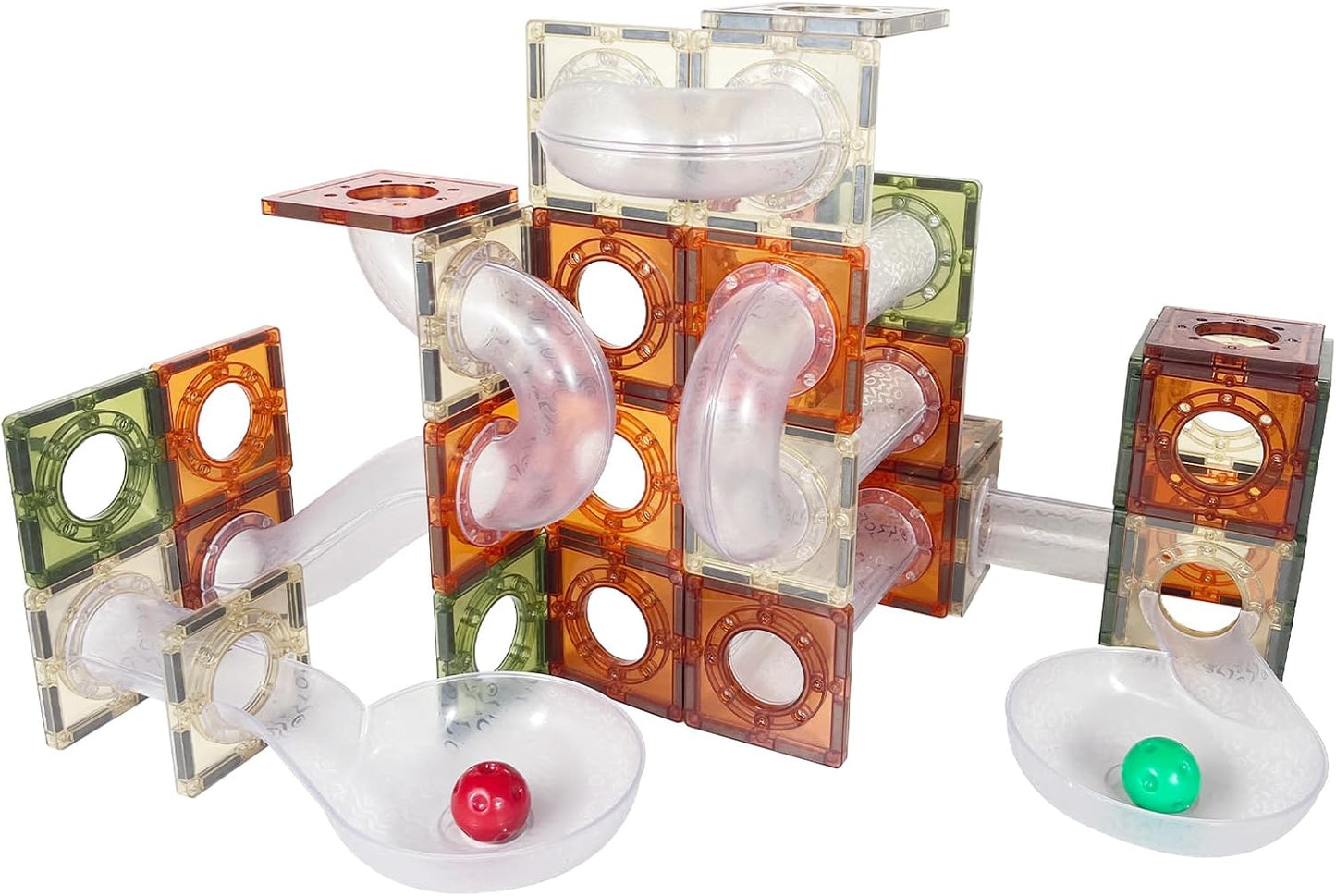 80 PCs Marble Run Maze Race Track Magnetic Tiles Building Set