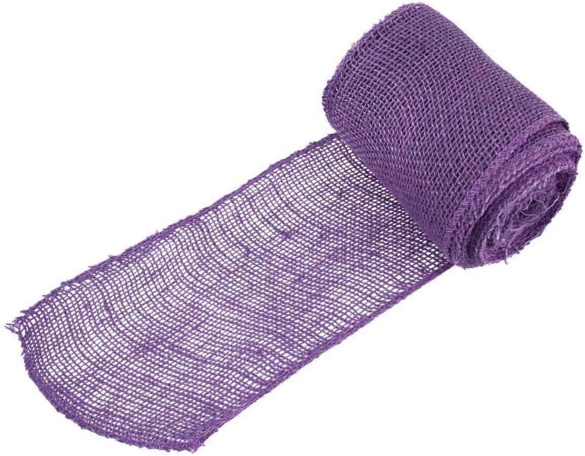JubileeYarn Burlap Jute Craft Ribbon - 5.5in x 10 Yards - Purple