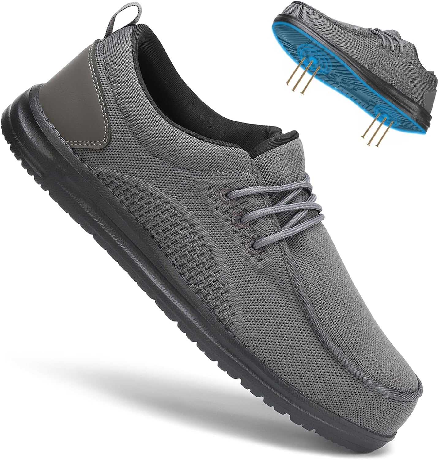 VikoViren Steel Toe Shoes for Men - Comfortable Slip On Safety