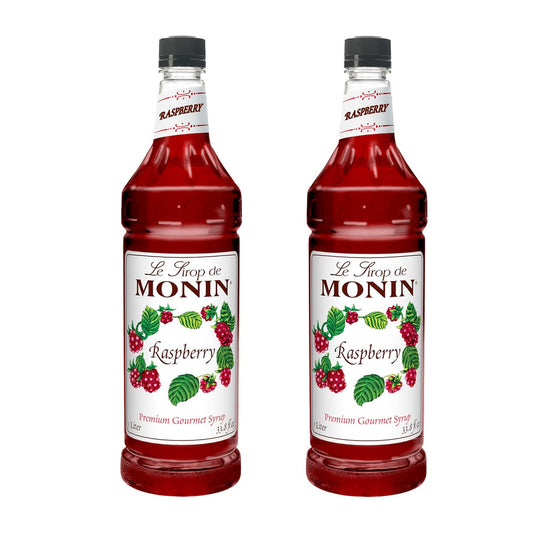 Monin Raspberry Syrup for Cocktails and Lemonades, 2-Pack