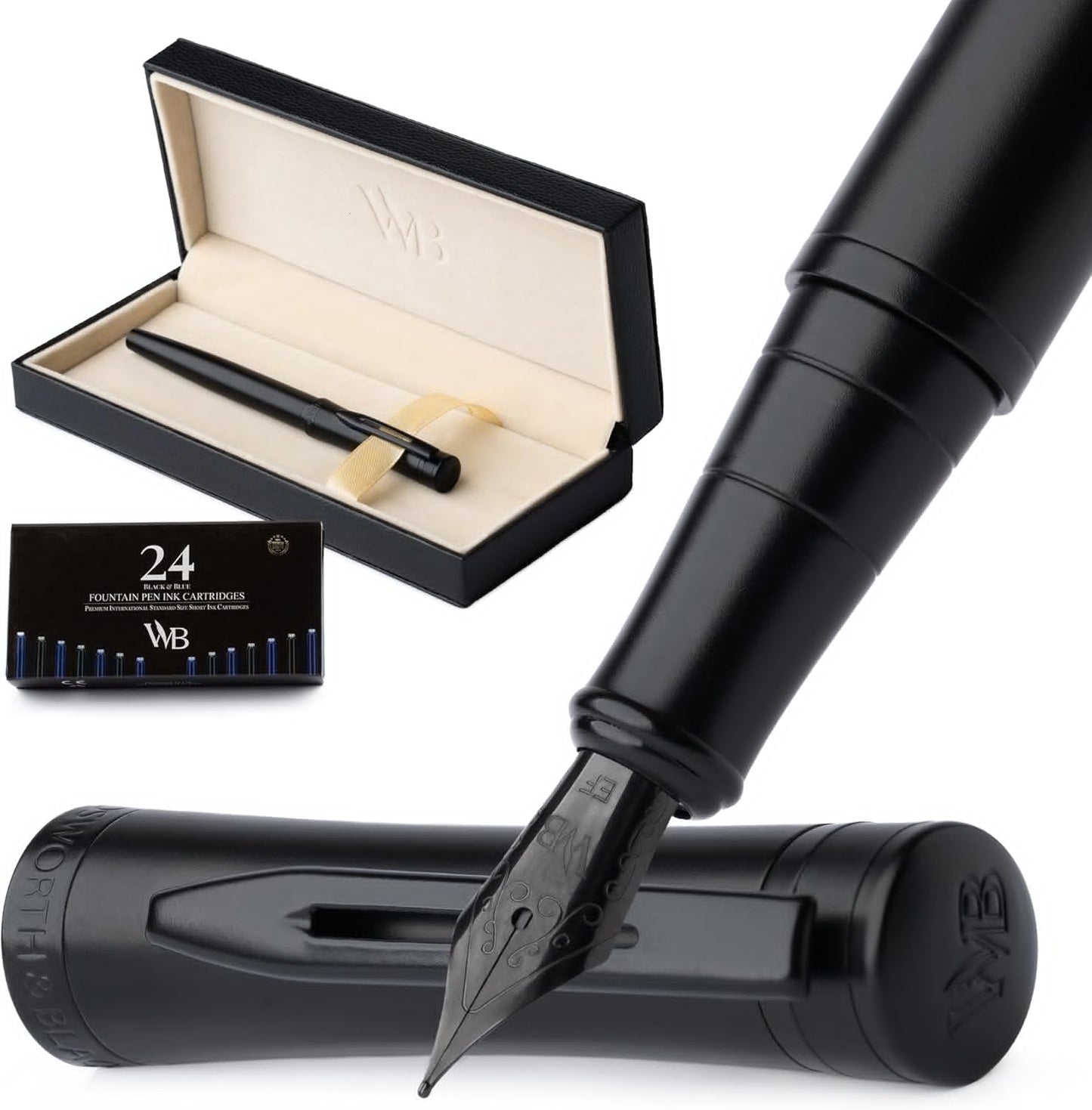 Elegant Wordsworth & Black Fountain Pen Set for Calligraphy Lovers