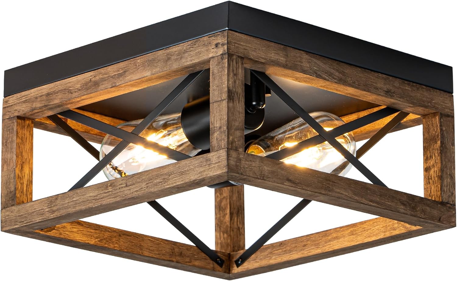 Farmhouse Flush Mount Ceiling Light for Rustic Home Decor
