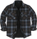 Cozy Men's Fleece Flannel Shirt Jacket with Sherpa Lining