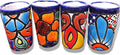Talavera Shot Glasses Set of 4 Hand-Painted Tequila Glasses - Spring