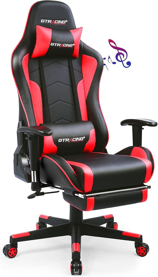 GTRACING Gaming Chair with Footrest and Bluetooth Speakers