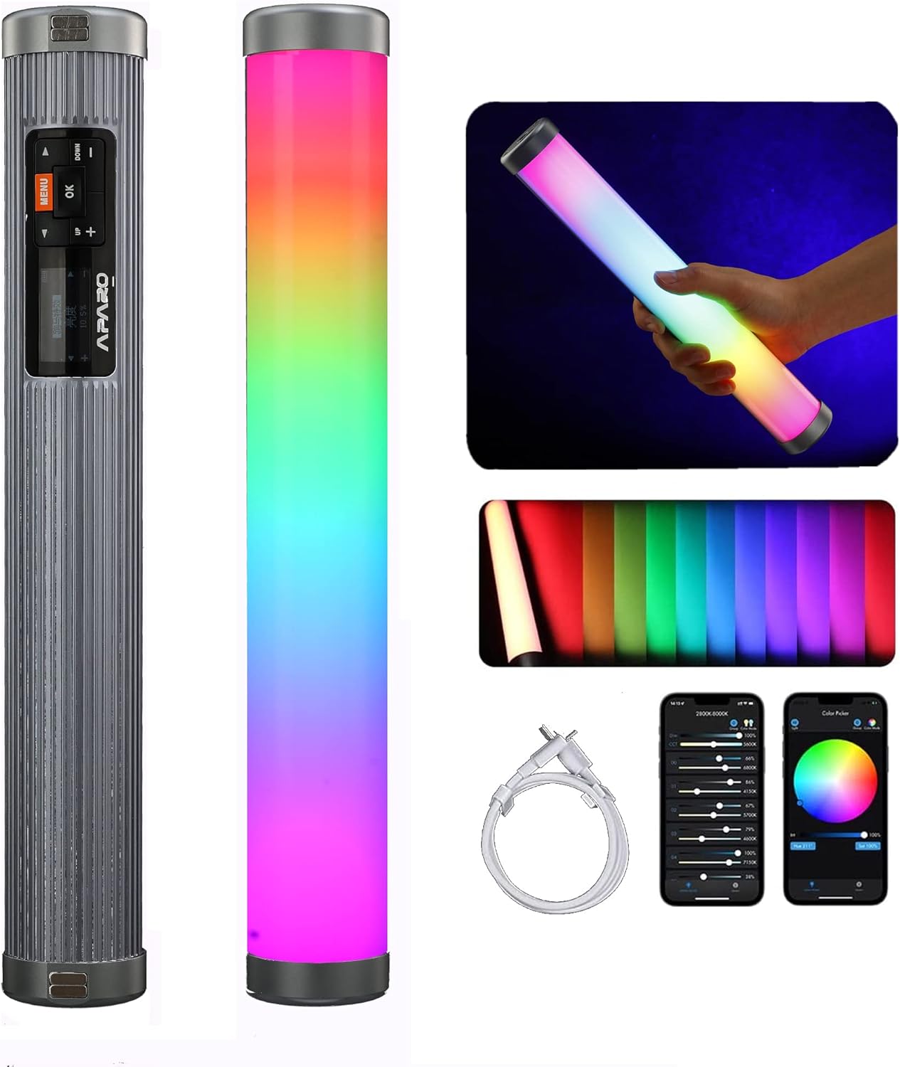 APARO Meteor 30 Full-Color Pixel Tubes LED Light for Filmmaking