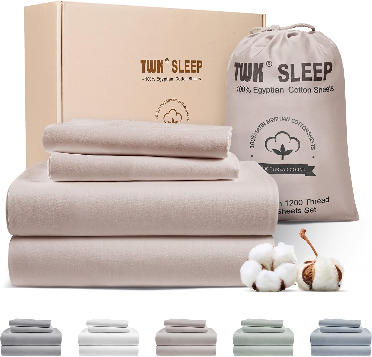 Luxurious 1200 TC Egyptian Cotton Bedding Sheets Set for Comfort