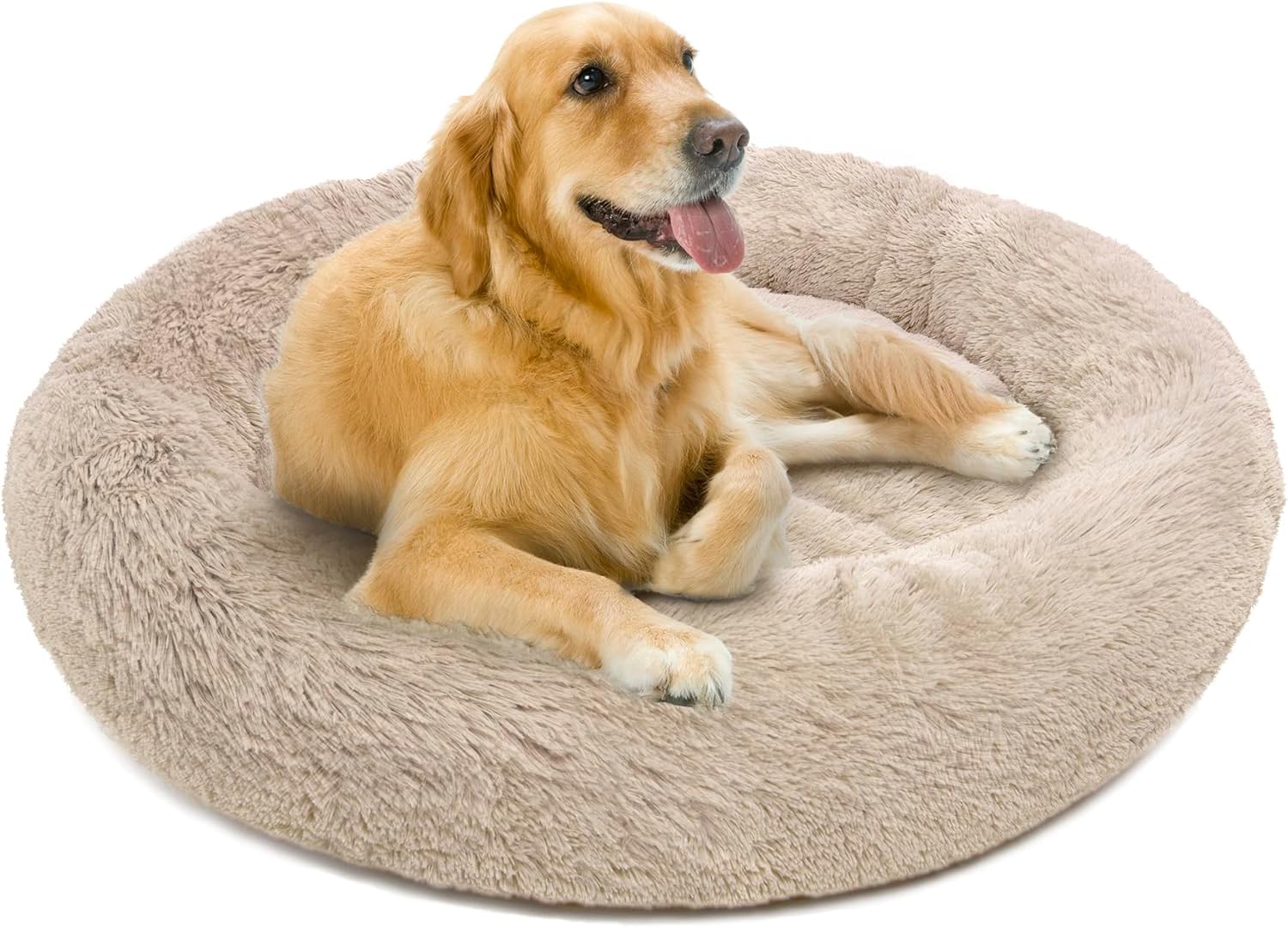 Friends Forever Donut Dog Bed for Large Dogs - Calming & Plush