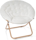 Velour Saucer Accent Chair X-Large - Cozy Foldable Accent Seat