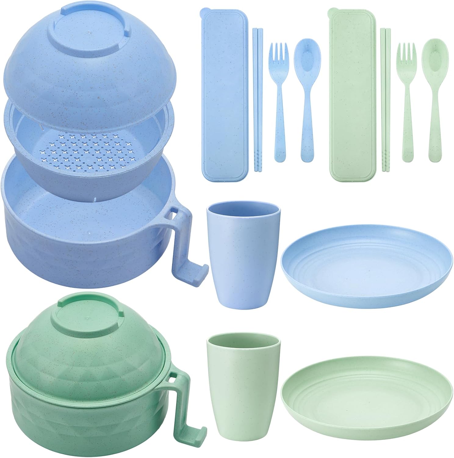 Unbreakable Microwavable Picnic Set - Romooa Wheat Straw Dinnerware