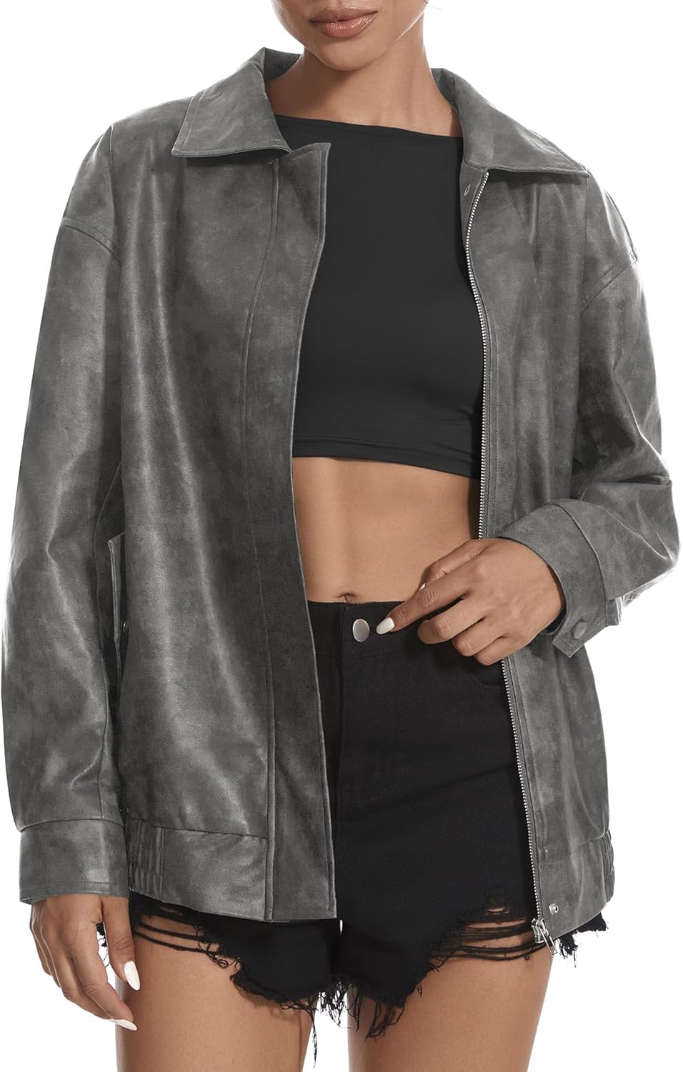 Casly Lamiit Women's Faux Leather Jackets for Trendy Style