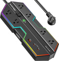4000J Surge Protector Power Strip with USB Ports - RGB Gaming Power