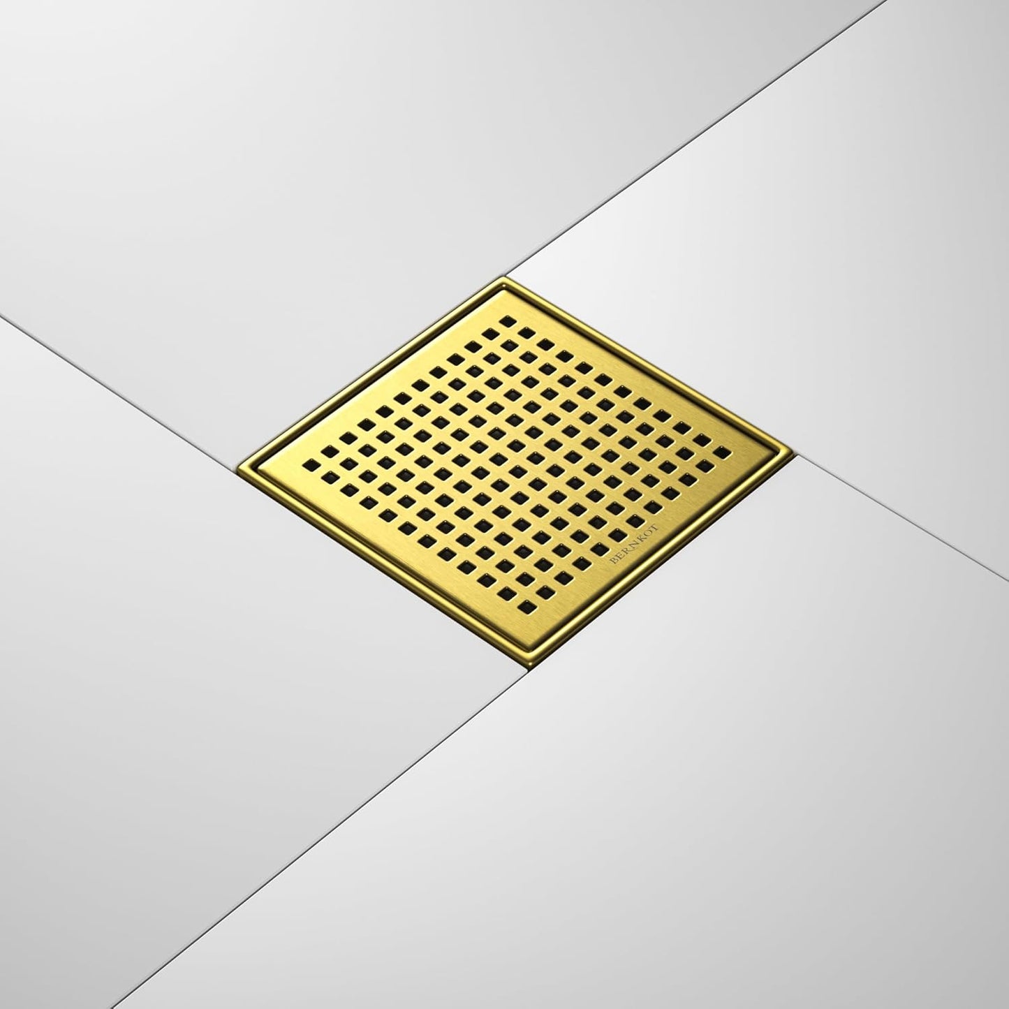 Square Shower Drain 6in, 304 Stainless Steel with Hair Strainer