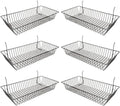 Black Wire Baskets for Grid Wall and Slat Wall - Pack of 6
