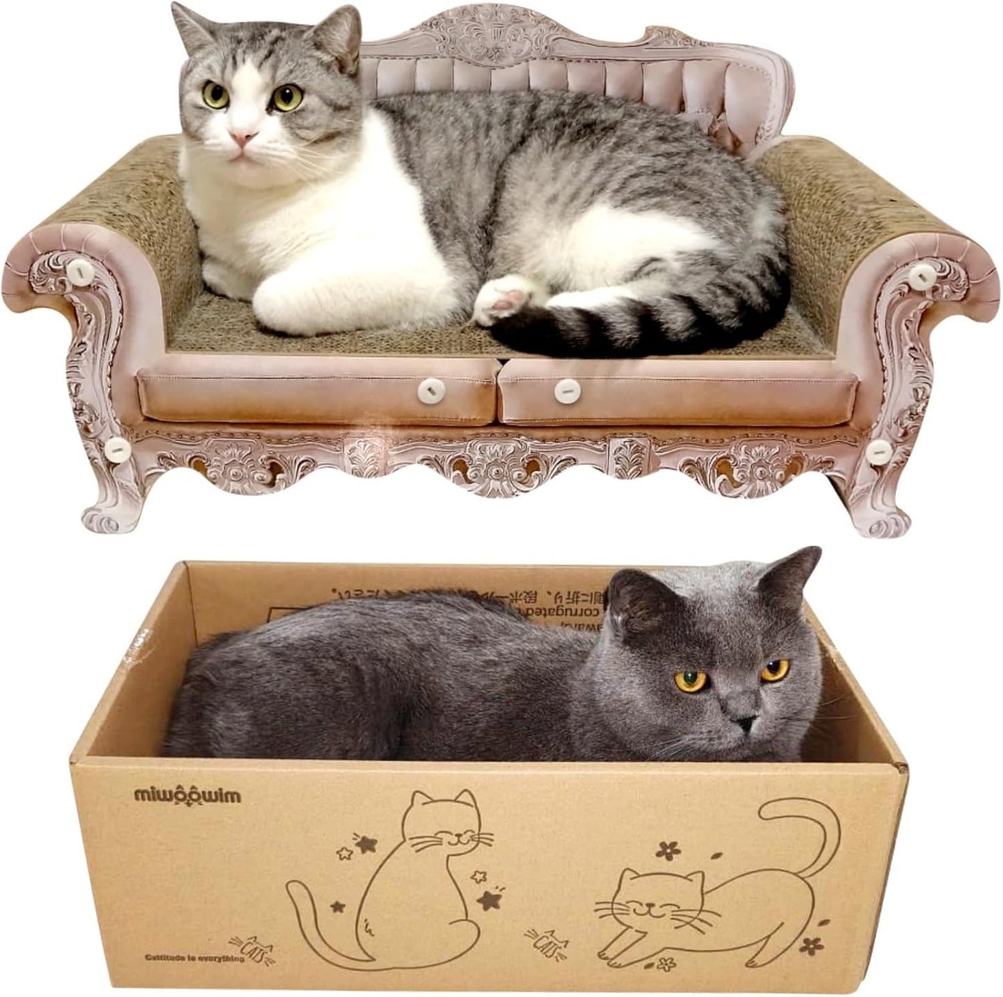 Cat Scratcher Bed and Couch for Indoor Cats - Modern Design